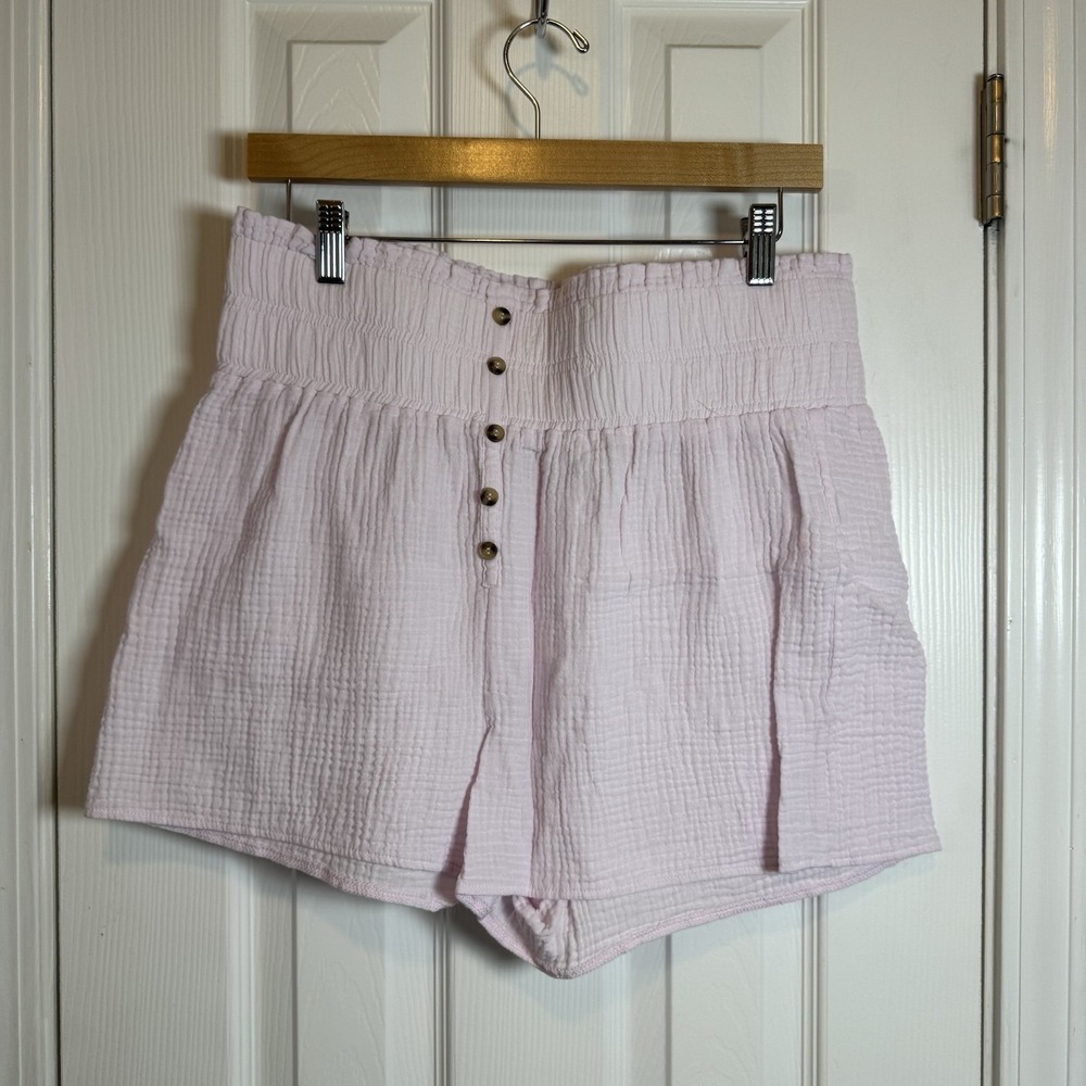 Simply Southern Collection Pink Shorts with Gathered Elastic Waist Band Size M/L